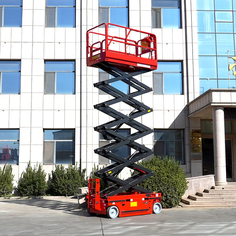 Mobile Hydraulic Electric Scissor Lift Platform Small Self Propelled Aerial Work Platform Electric Hydraulic Scissor Lift 4-16m