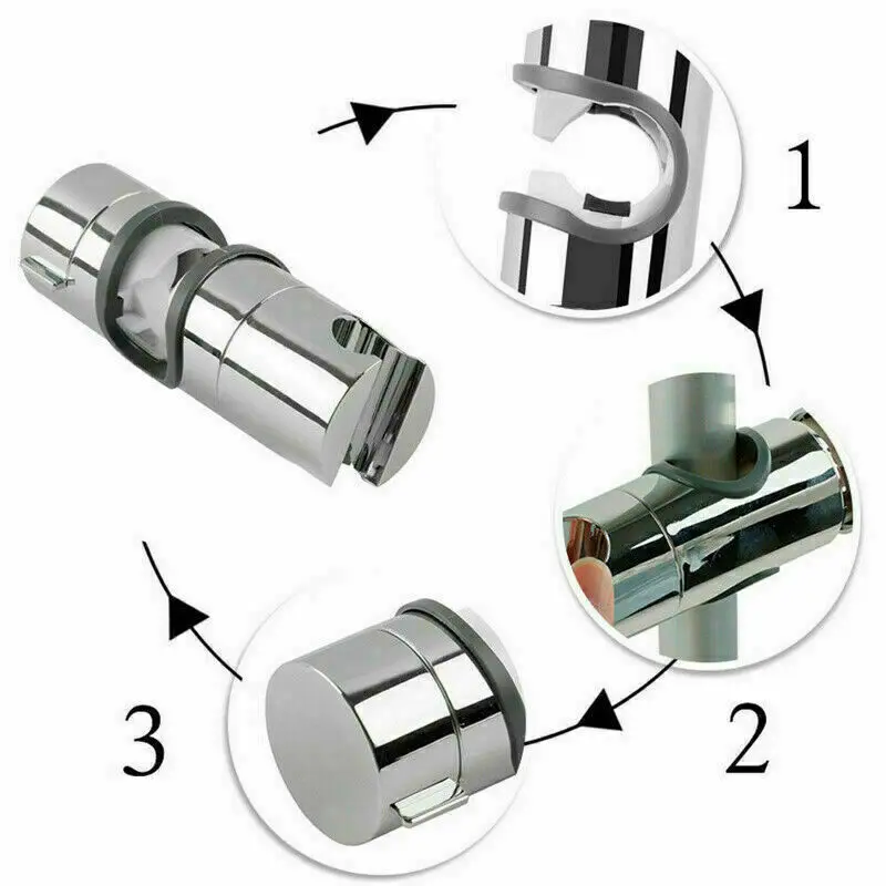 Universal Shower Head Holder Adjustable 20~25 mm Chrome Shower Rail Holder Riser Bathroom Accessories Shower Mounting Bracket - view 3