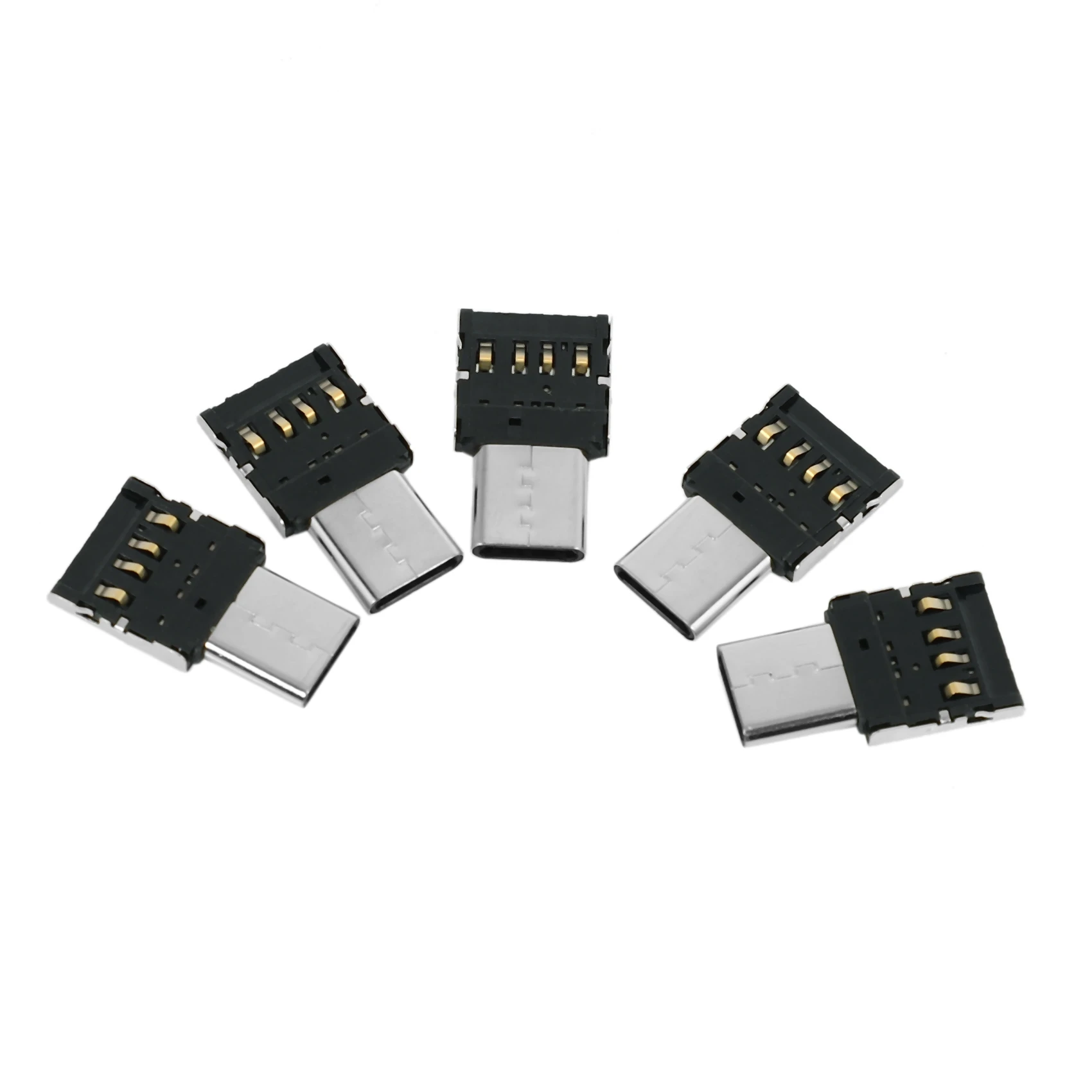 5 buah Ultra Mini type-c USB-C ke USB 2.0 OTG Adapter untuk ponsel Tablet & kabel USB & Flash Disk