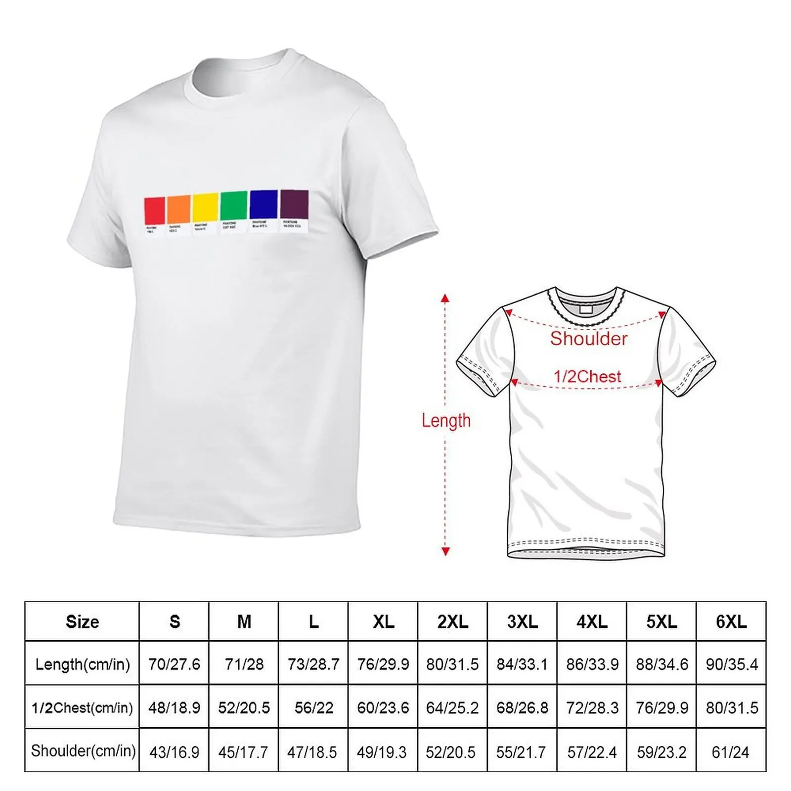 LGBT COLOR PANTONE PALLETE GAY COMMUNITY DESIGN T-Shirt t shirt man cotton man t shirt designer T-Shirt view 5