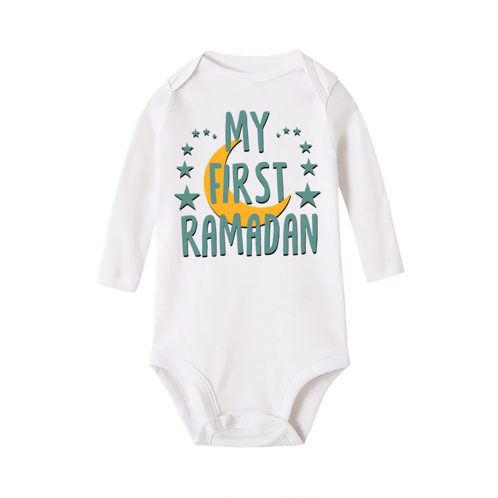 My First Eid My First Ramanad Printed Baby Romper Mubarak Eid Newborn Outfit Islamic Muslim Infant Bodysuit Baby Shower Gift - Image 4
