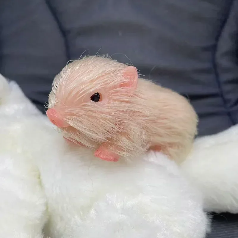 3 بوصة محاكاة جديدة لينة سيليكون خنزير دمية لعبة الجسم شعر خنزير دمية أطفال لعبة هدية عيد الميلاد