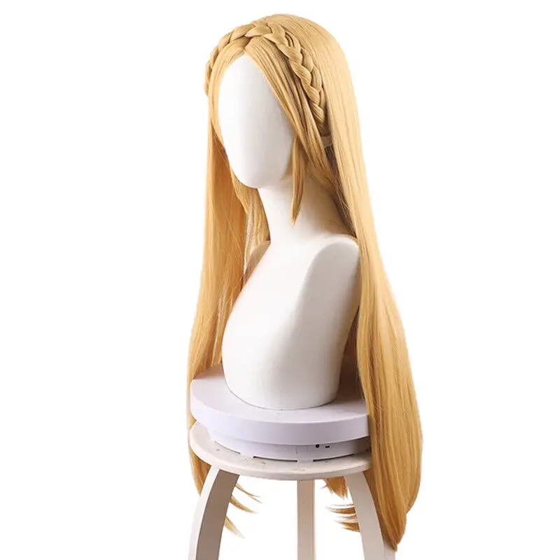 The Legend of Zelda Princess Zelda Cosplay Wigs 80cm Long Blonde Synthetic Hair