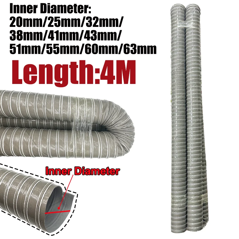

4M Silicone Car Hood Air Intake Pipe Air Ducting Hose Heat Resistant Tube Temperature Resistance Flexible Filter Pipe ID:20-65mm
