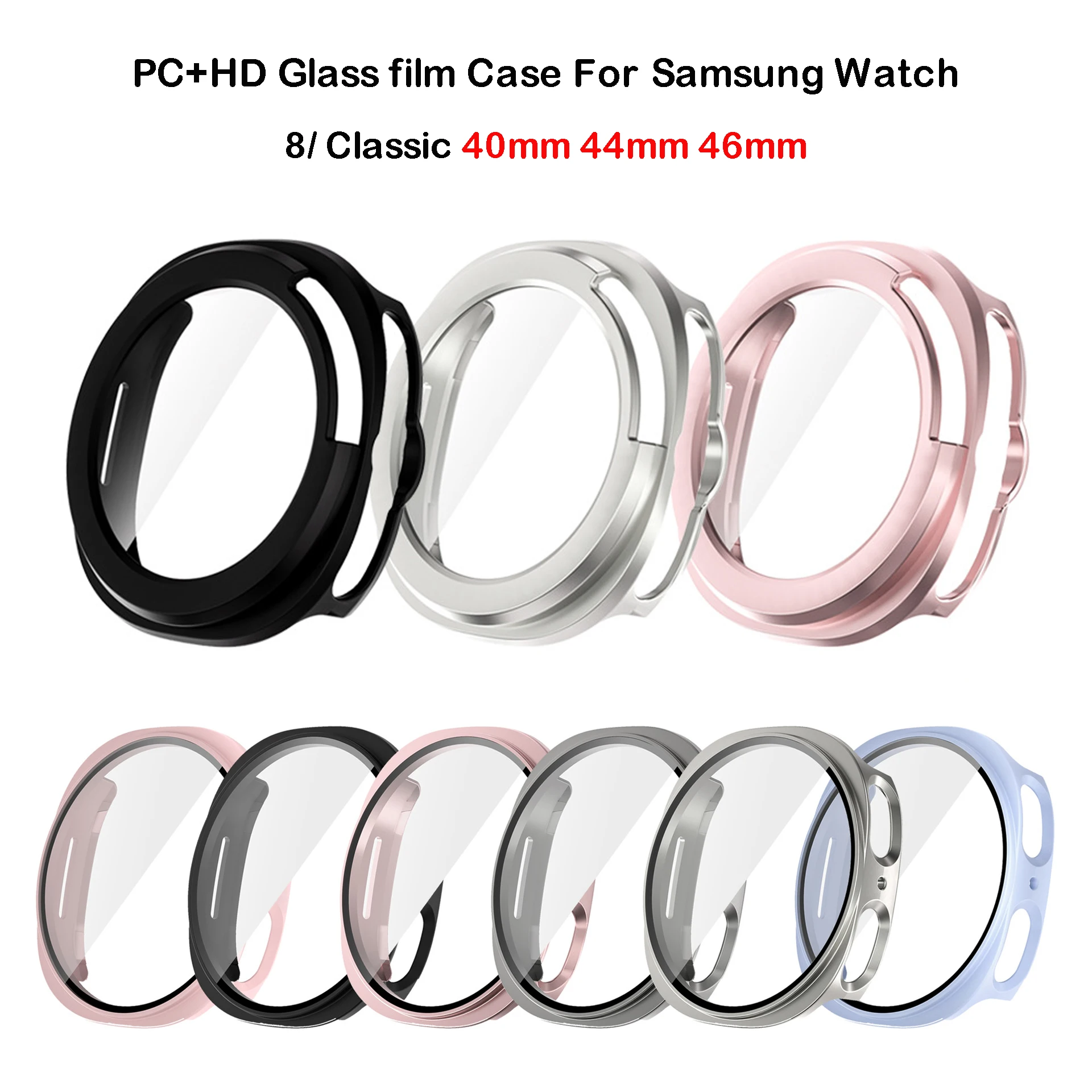Custodia protettiva per schermo in vetro per PC per Samsung Galaxy Watch 8 40MM 44MM Paraurti protettivo antiurto per Galaxy Watch 8 Classic 46MM