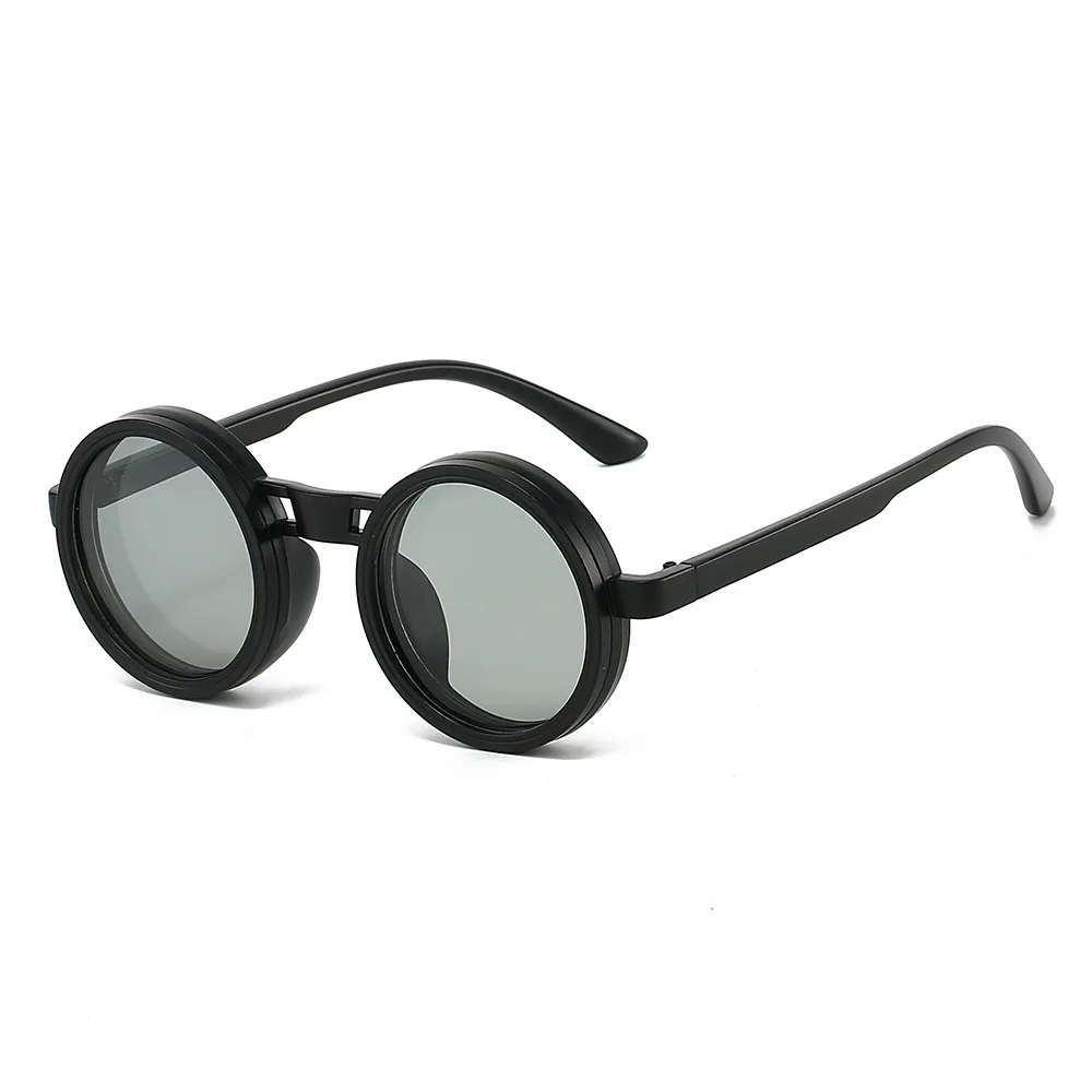 

Fashionable Small Round Frame Glasses for Men and Women, Suitable for Daily Wear, Personalized Hand-Adjustable Frame Sunglasses