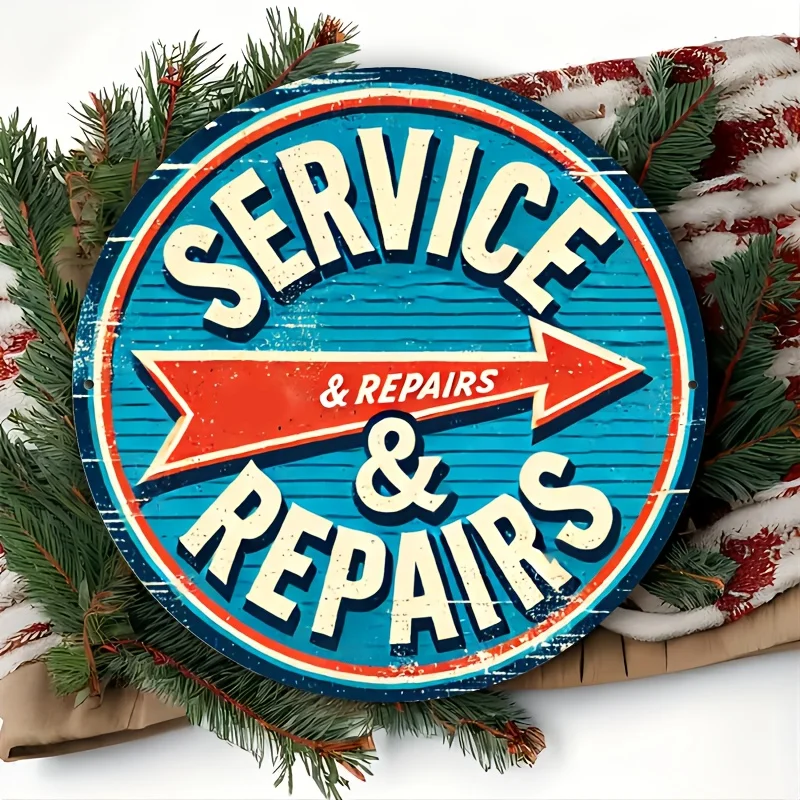1 Stück, Vintage-Wandkunst aus Aluminium für Ford Service & Repair – 2D, perfekt für Esszimmer, Badezimmer, Weihnachtsdekoration, Heimbüro