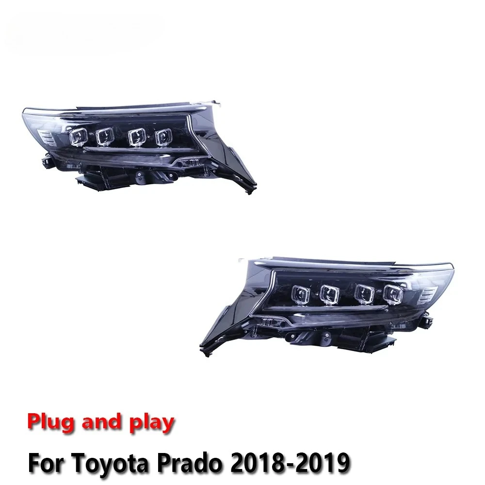 

Автомобильные светодиодные фары Sewiyolin в сборе для Toyota Prado 2018-2019, противотуманные фары DRL, стоп-сигнал поворота, Plug and Play
