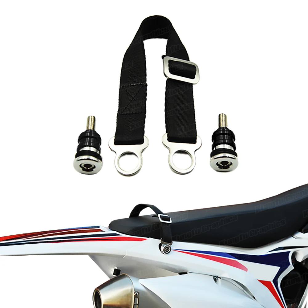 

JY Racing Motorcycle Rear Seat Strap Pull Sling Rescue Belt for Honda CRF Suzuki DRZ400 RMZ KXF Dirt Bike Motocross Enduro Black