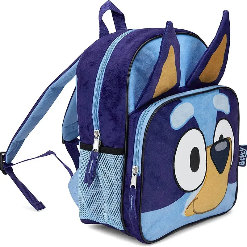 Childlike Cute Bluey Talking Plush Bluey Dog Backpack Early Education Bingo Dog School Bag Blue Children's Backpack Meal Bags It