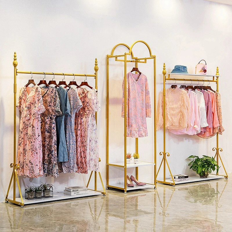 European clothing store display rack Floor-to-ceiling combination women's clothing store shelf Wrought iron Nakajima display