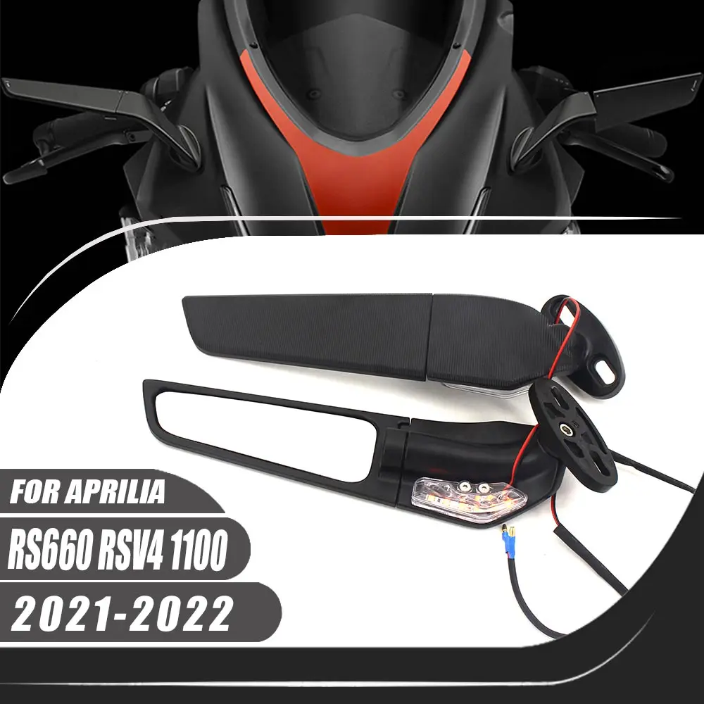 

For Aprilia RS660 RSV4 1100 2021-2022 Motorcycle Aluminium Adjustable Rotate Sports Winglets Wing Stealth Mirrors