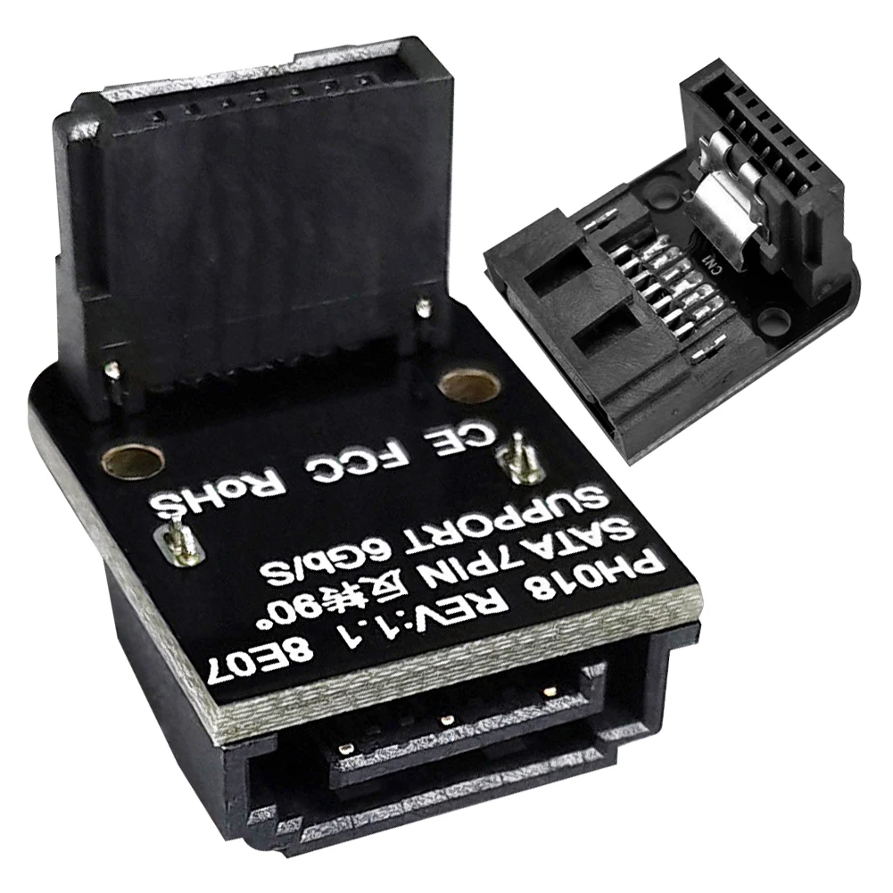 SATA 7Pin Female To 7pin Male 90 Degree Angle Elbow Adapter 6Gbps Up /Down Mainboard Motherboard for Desktops SSD HDD