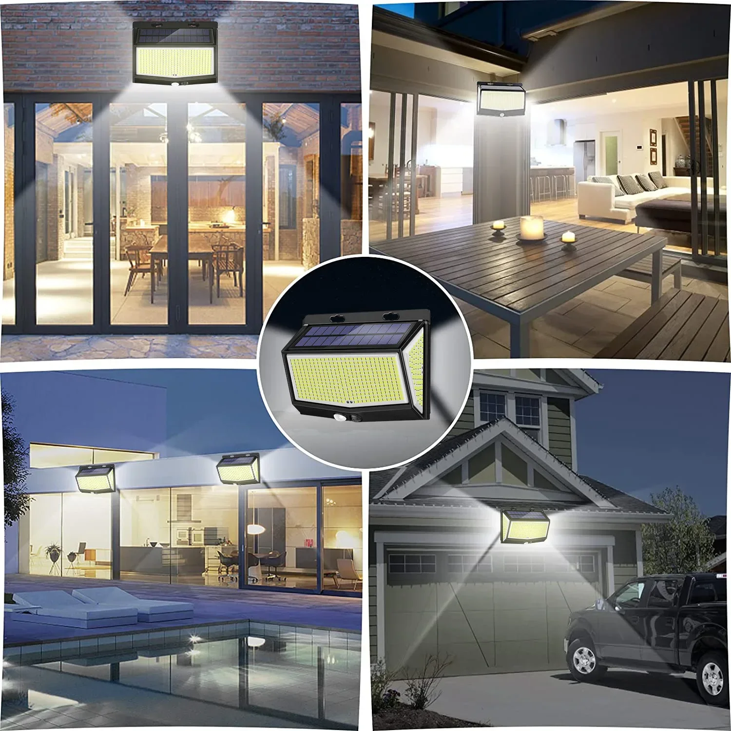 Luz led Solar impermeable para exteriores, iluminación de inducción de cuerpo humano, patio, paisaje, pared, valla, camino, hogar, caliente, 468led