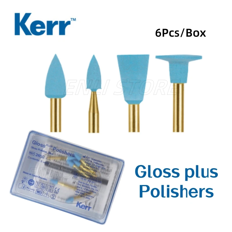 

6Pcs/Box KERR Gloss PLUS Polishers System-Gloss Polishing tips, discs, plates dental Burnisher Contains alumina Blue