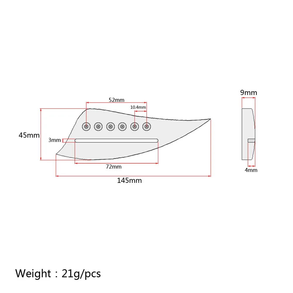 6 String Rosewood Guitar Bridge for Acoustic Folk Guitar 150Mm Body Length 55.07mm First to Sixth String Center 71Mm Saddle Slot
