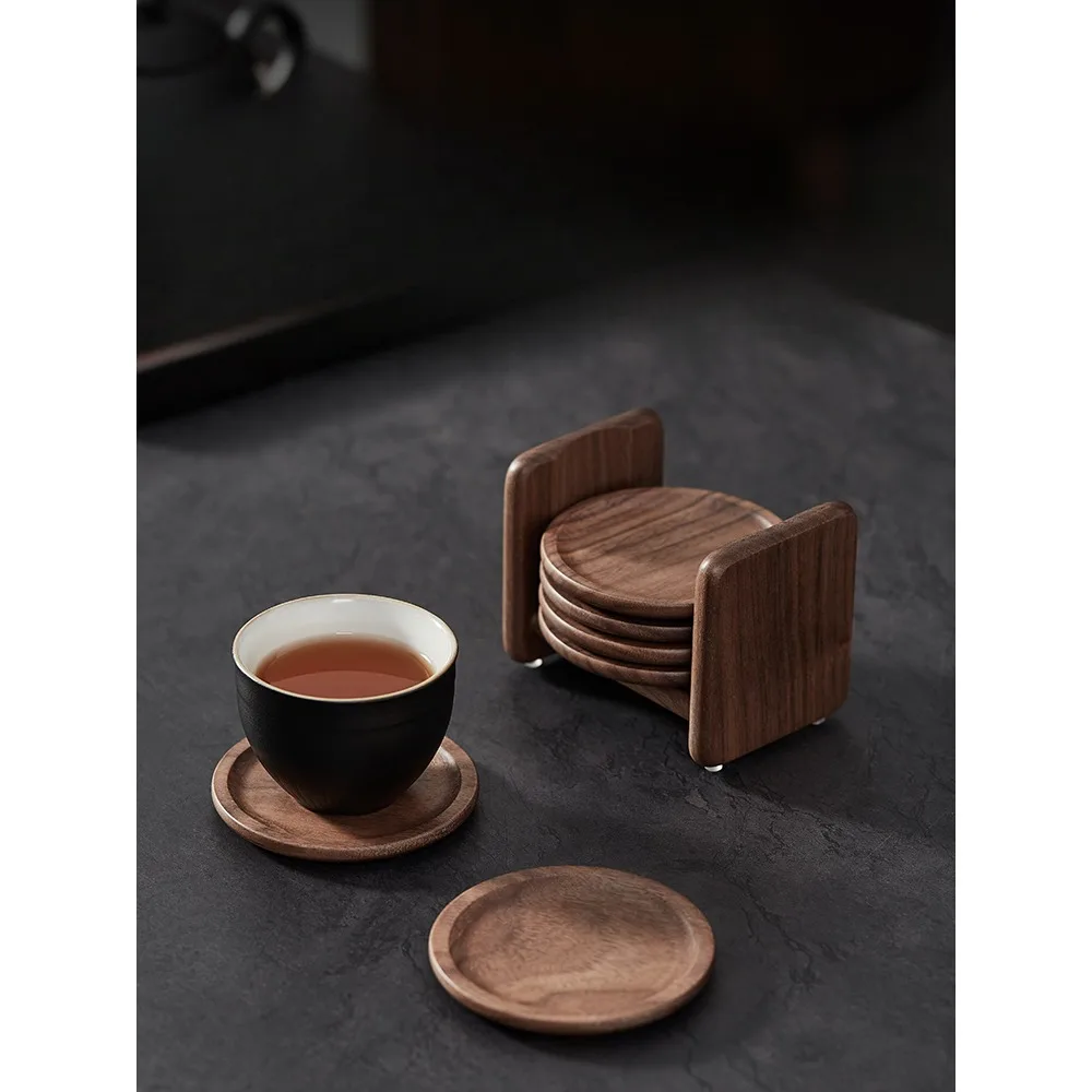 

Black walnut solid wood mat, wooden ceremonytea mat, glass mat, household coffee insulationmat