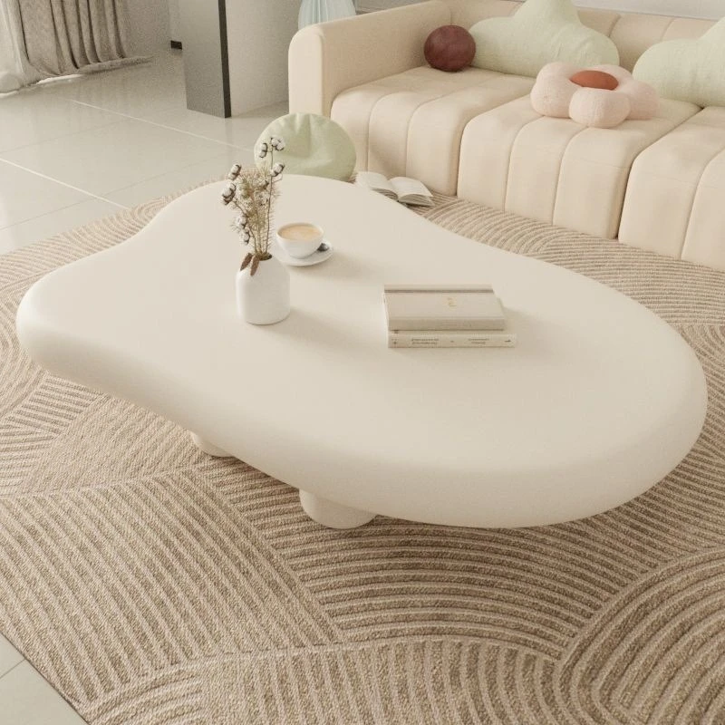 

Cloud coffee table small apartment special-shaped table cream wind household living room bedroom table