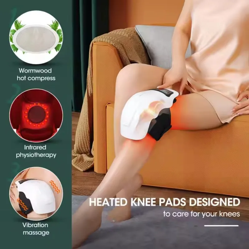 Arthritis Pain Relief Joint Massage Machine Intelligent Infrared Physiotherapy Hot Compress Vibration Knee Massager with Heat