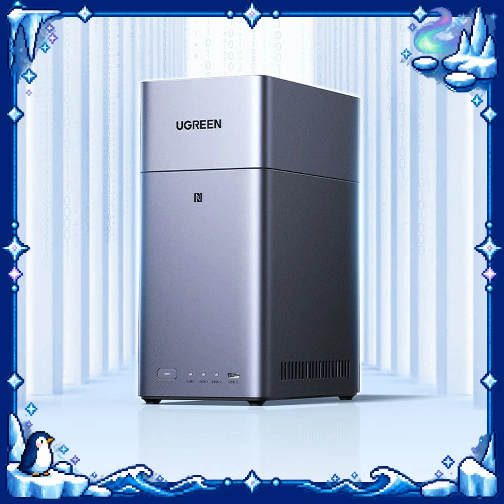 UGREEN 95678 NAS DH2300 2 Bay Diskless Network Storage RK3576 8GB LPDDR5 1GbE RAID 0 1 for 2.5 and 3.5 Inch SATA Drives