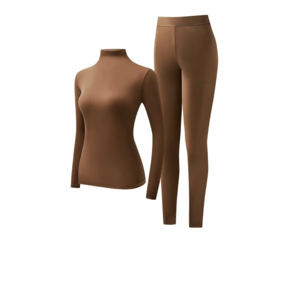 

Комплект термобелья из 2 предметов: высокоэластичное бесшовное термобелье с воротником-стойкой, длинным рукавом, дышащее, сохраняющее тепло