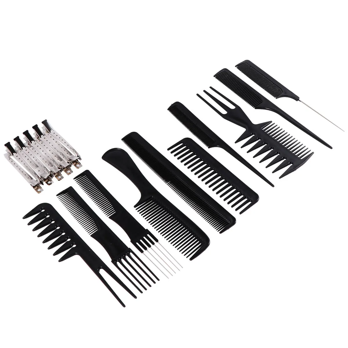 1 مجموعة صبغ الشعر أداة مجموعة 10 أمشاط 10 دبابيس الشعر لأي تصفيفة الشعر غير التالفة تصميم الأسنان المحمولة للسفر صالون المنزل #3