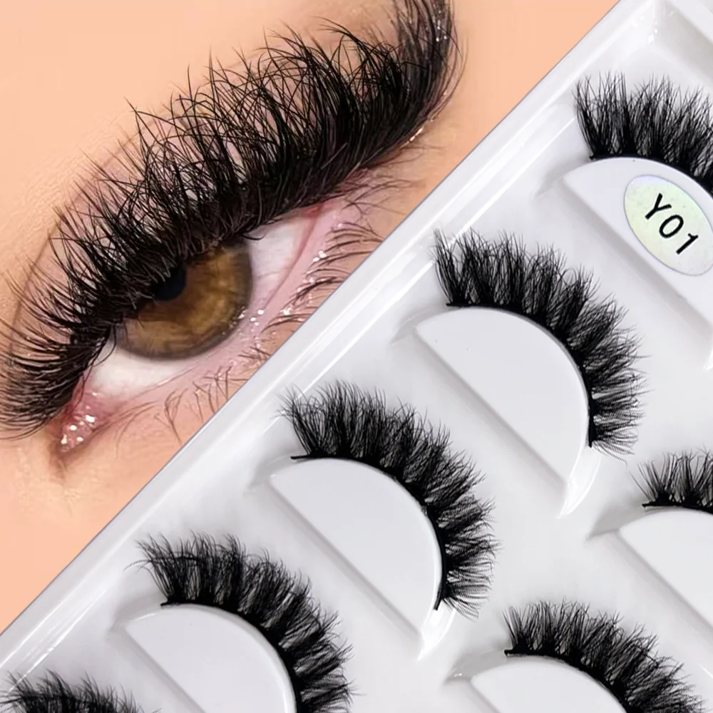 

NEW 5 Pairs 3D Y08 Natural Mink False Eyelashes Fluffy Style Makeup Eyelash Fake Eye Lashes Faux Cilios Make Up Beauty Tools