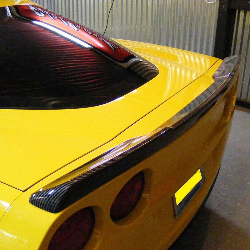 ABS Plástico Tronco Traseiro Spoiler Asa, Estilo Estendido, Tampa Do Tronco, Se Encaixa 05-13, Corvette C6, ZR1, Padrão De Fibra De Carbono, Acessórios Do Carro