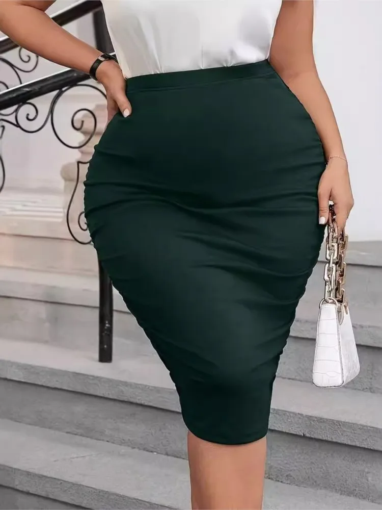 Plus Size Wysoka talia Letnie spódnice midi Kobiety Slim Bodycon Seksowne modne spódnice damskie Koreański styl Biuro Kobieta Spódnice