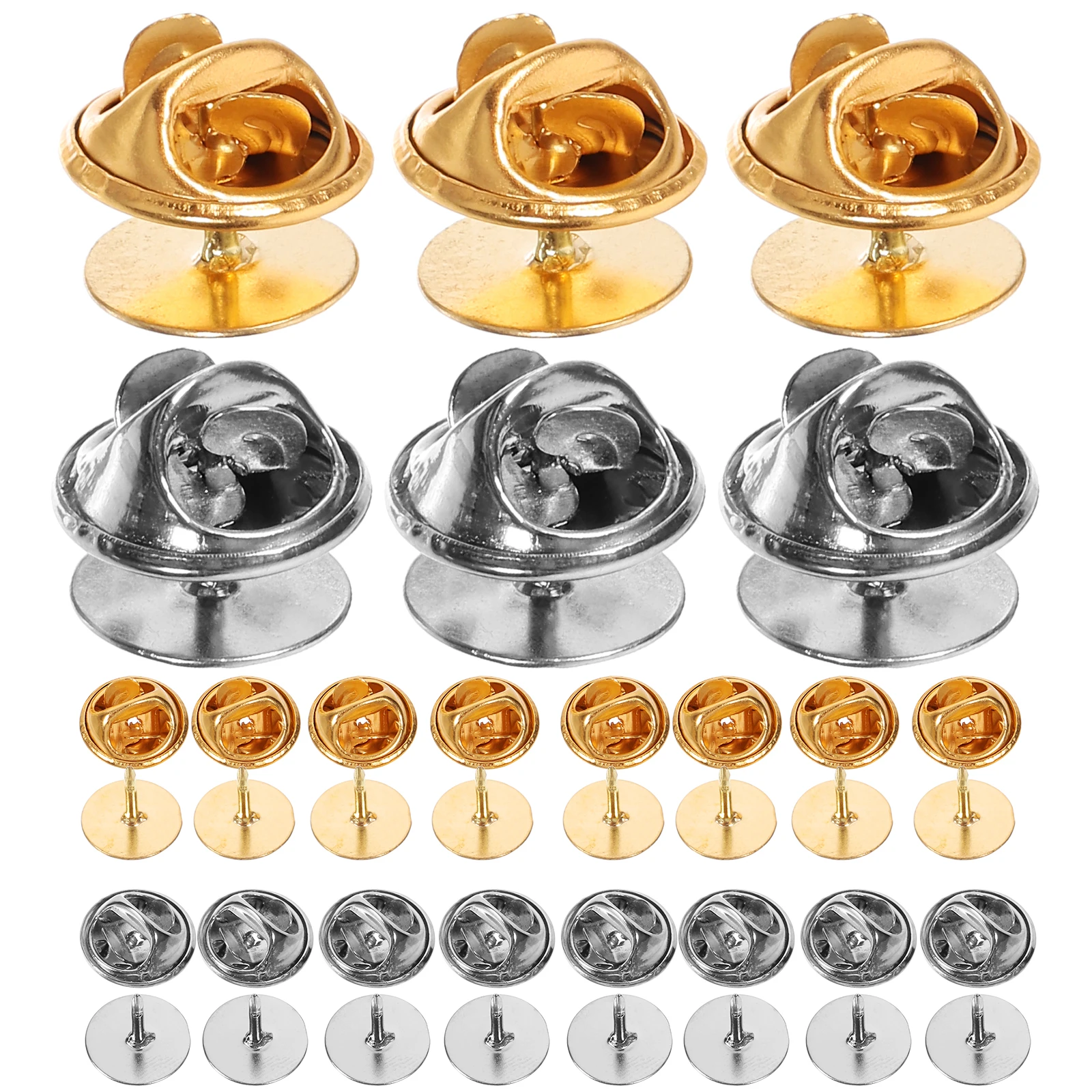 

100 set For Enamel Brooch Making Diy Craft Jewelry Replacement Locking Clutch Badge Pins Backs Metal Pin Backs For Crafts
