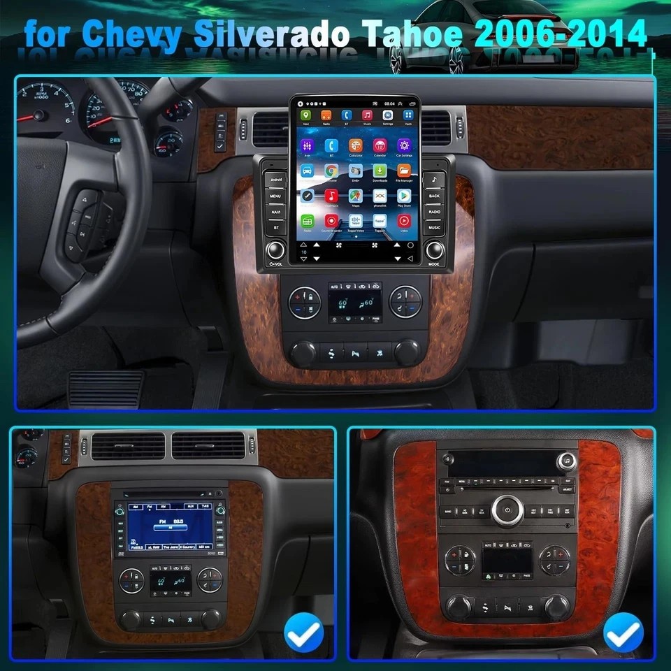 9.7 بوصة أندرويد 15 Carplay السيارات لجي إم سي يوكون شيفروليه تاهو الضواحي 2008-2012 راديو الوسائط المتعددة سيارة لتحديد المواقع والملاحة ستيريو #3