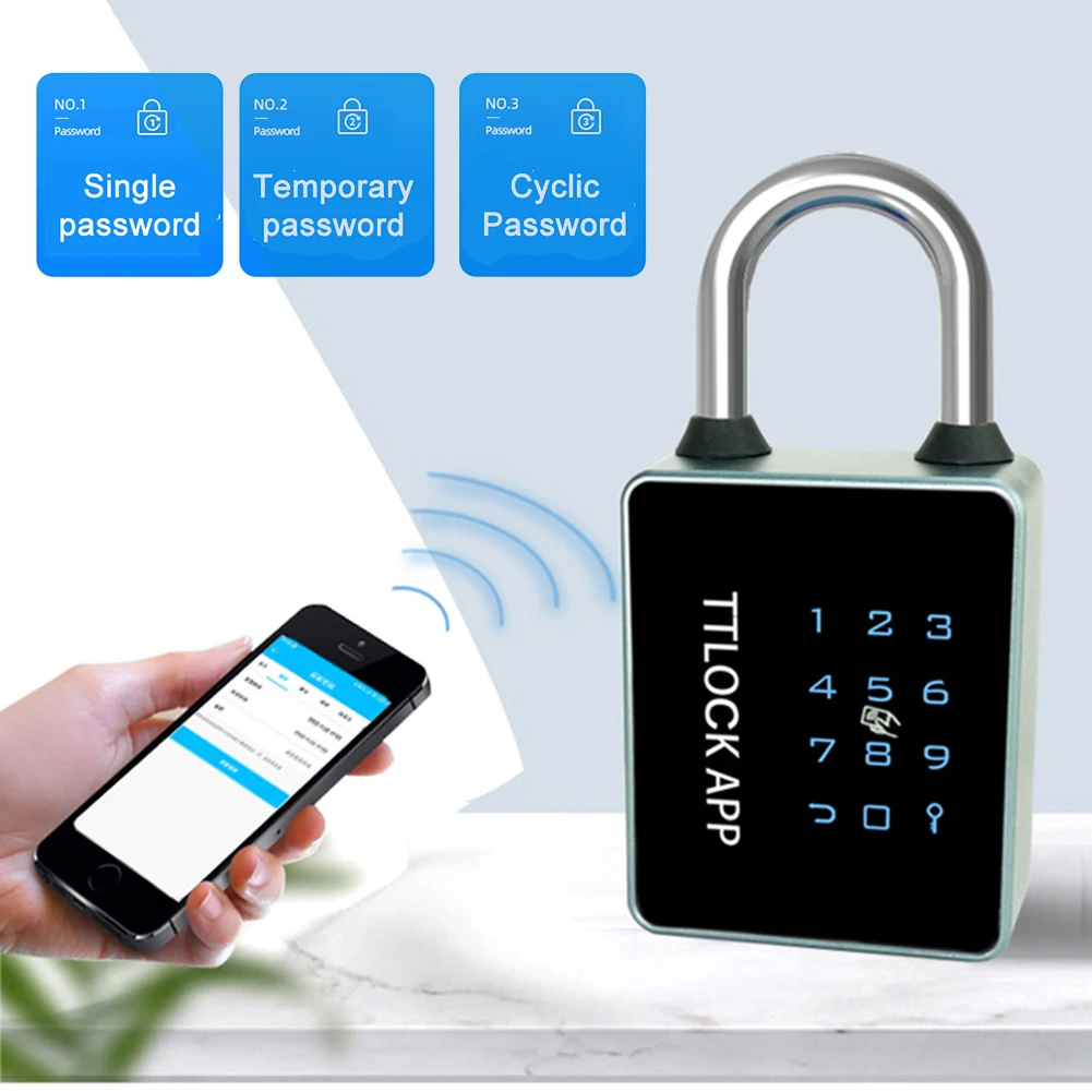 Electronic Smart Door Lock Biometric Fingerprint Padlock TUYA/TTLOCK APP Portable Keyless Quick Unlock Anti-Theft Password Lock