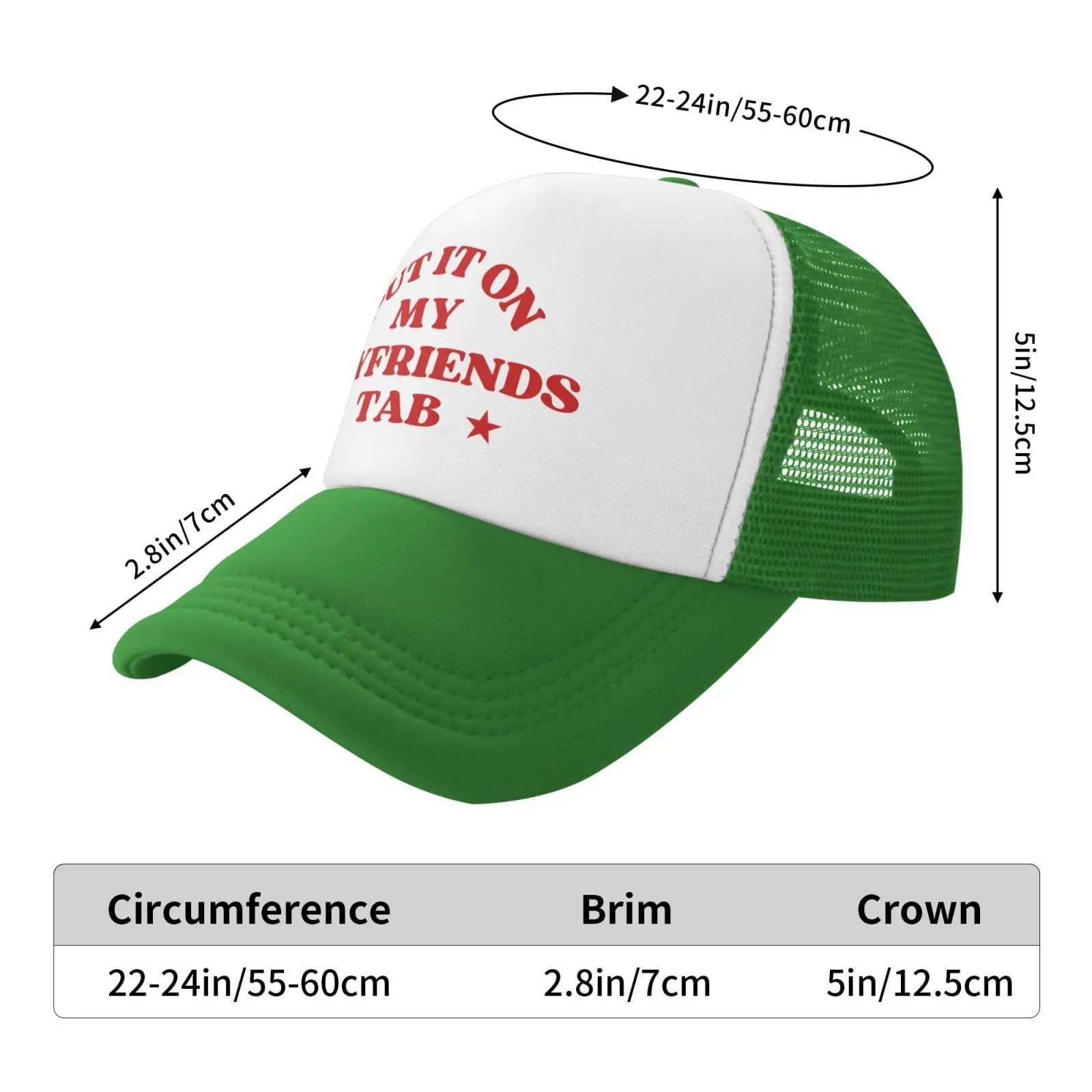 Put It On My Boyfriends Tab Hat Mesh Hats Men Women Trucker Hat Baseball Cap Dad Gift for Male Outdoor Leisure Travel