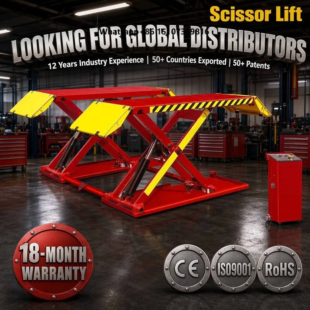 GATmatic LT-630M Hydraulic Middle Rise Scissor Car Lift 3000kg Vehicle Hoist 1000mm Lifting Height Garage Workshop CE Certified
