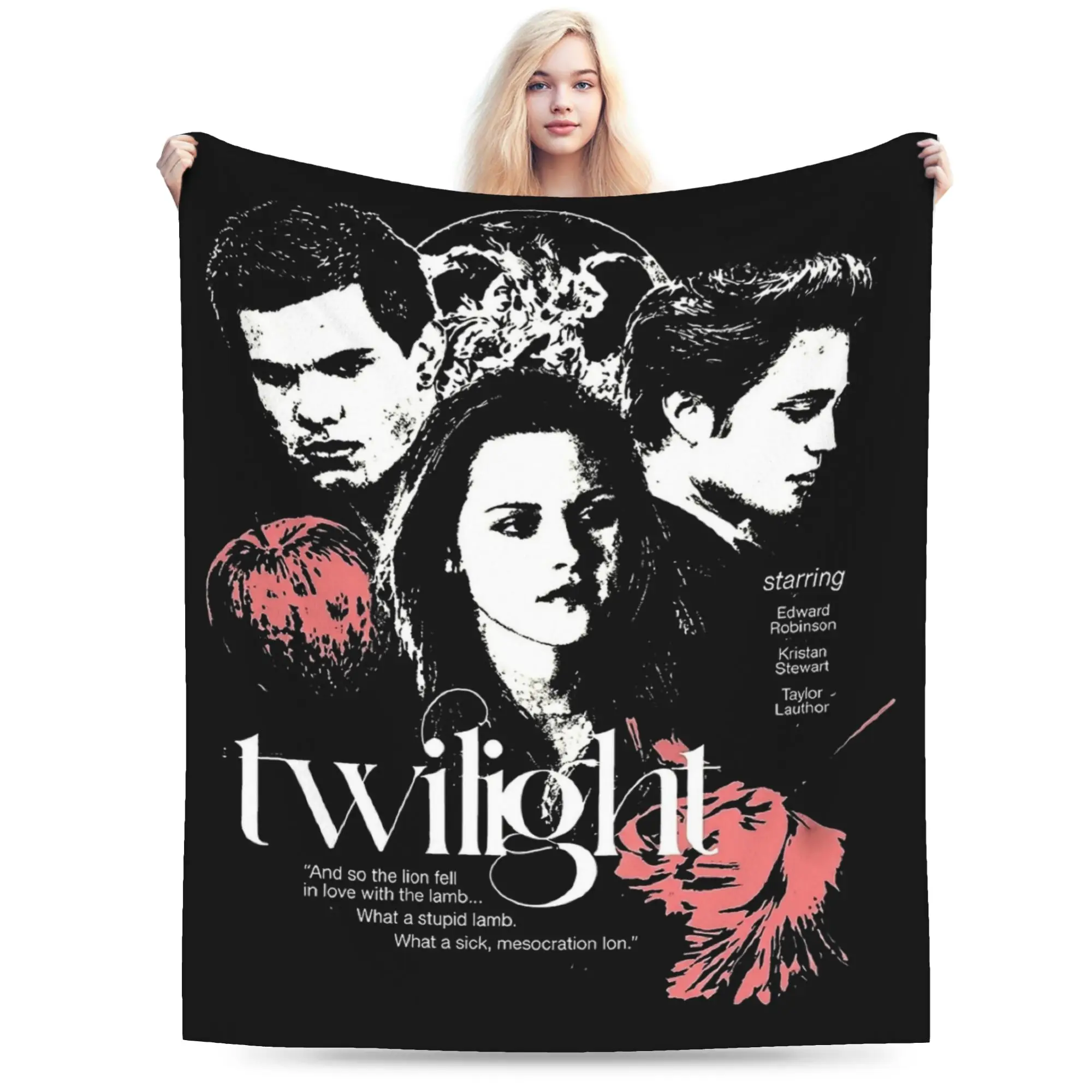 Team Edward Twilight Blanket Fleece Spring Autumn  Portable Lightweight Thin Throw Blanket for Bedding Travel Quilt
