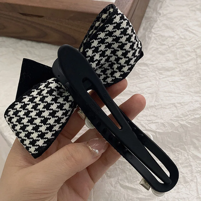 Autumn New Fabric Duckbill Bow Hairpin for Women Girls Fashion Hairgrips Elegance Ponytail Clip Female Hair Accessories Headwear