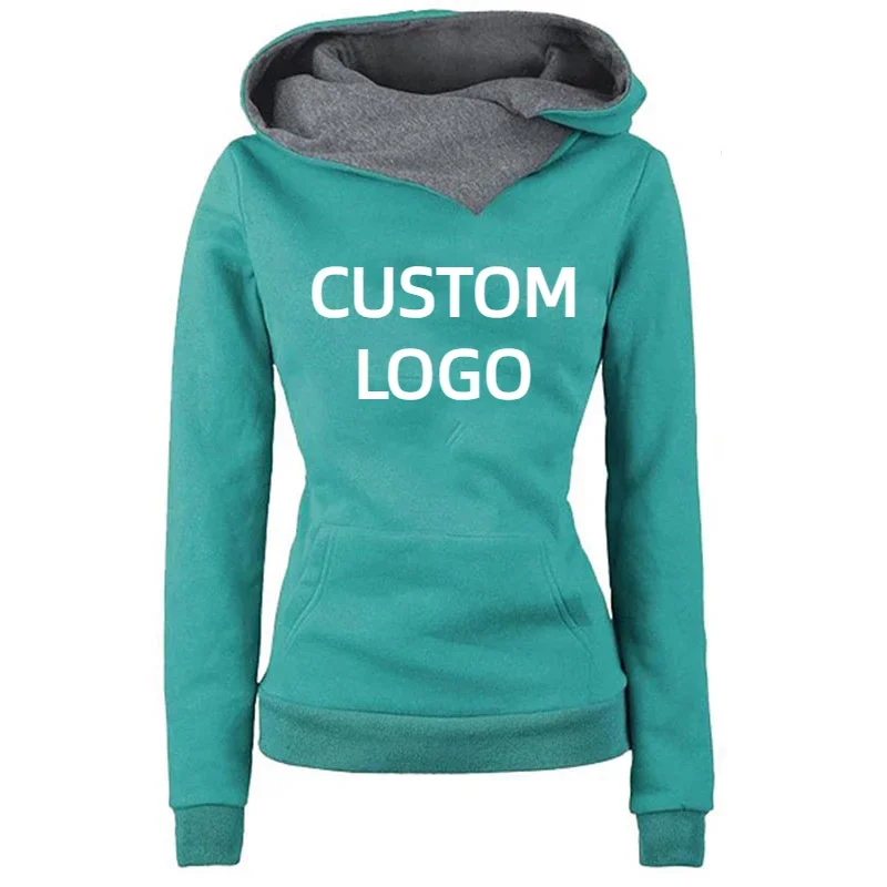 

Custom Logo Women's Hoodies Brand Spring Autumn Hooded Pullover Pocket Fashion Casual Streetwear Printed Female Sweatshirt