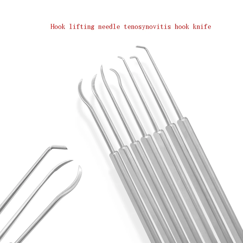 Gancho aguja de elevación tenosinovitis hoja de ganchillo gancho cuchillo borde gancho de ganchillo gigante gancho curvo aguja pequeña cuchillo w