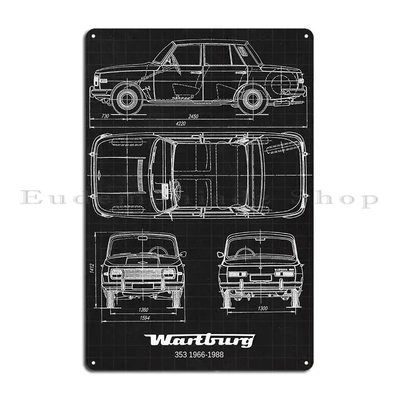 Wartburg 353 19661988 Metal Sign Create Club Pub Personalized Classic Tin Sign Poster