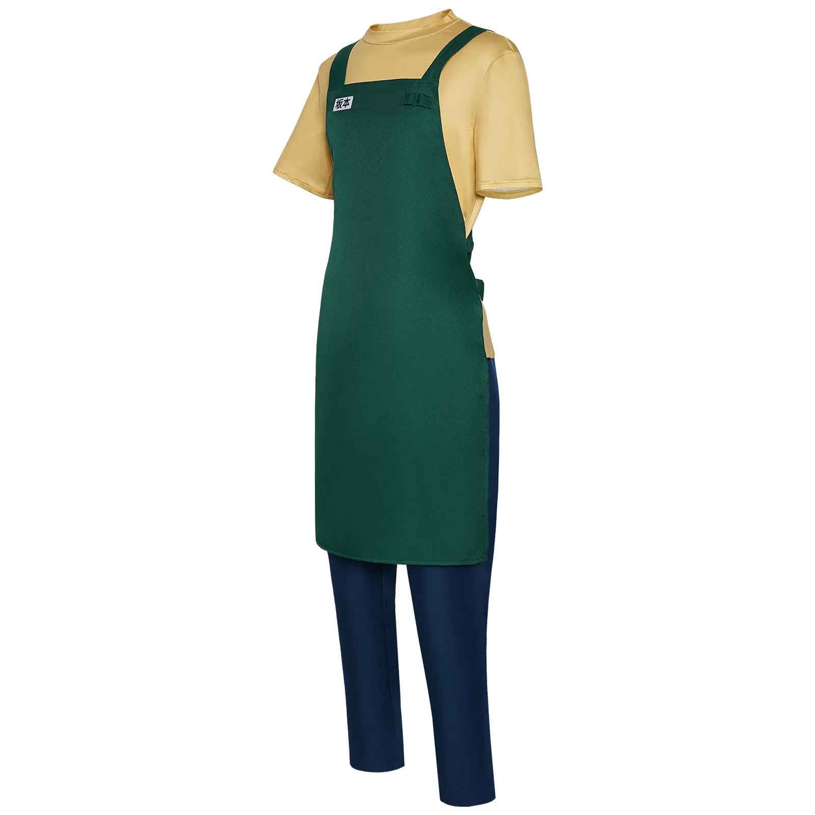 Anime Manga Sakamoto Days Taro Sakamoto Cosplay Costume Wig Yellow Retired T Shirt Green Apron Glasses Wig Halloween Party Suit