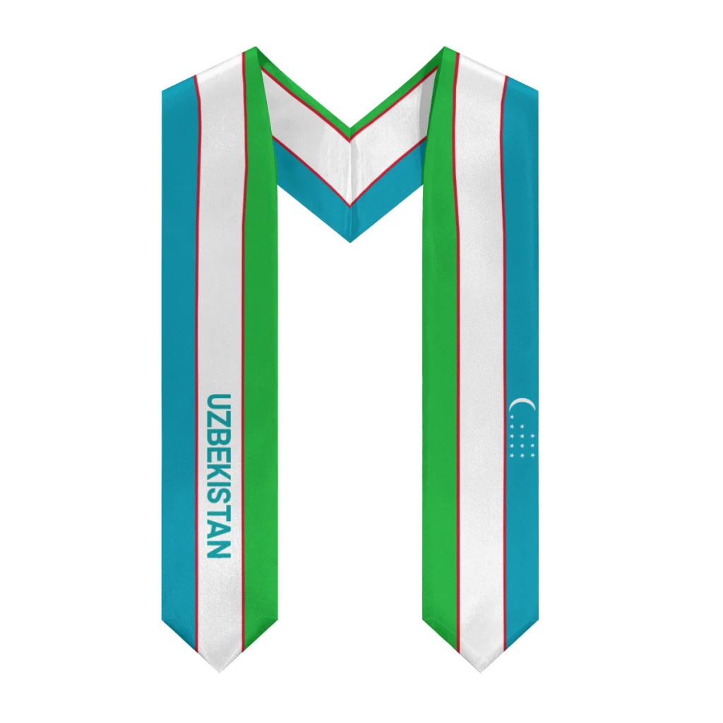 

More design Graduation shawl Uzbekistan Flag & United States Flag Stole Sash Honor Study Aboard International Students