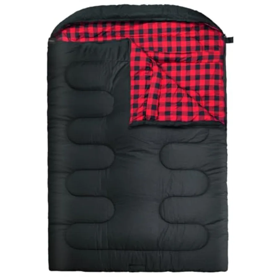 

0 Degree Double Sleeping Bag for Adults Queen Size 2 Person Sleeping Bag for Cold Weather with Compression Sack for Car Camping