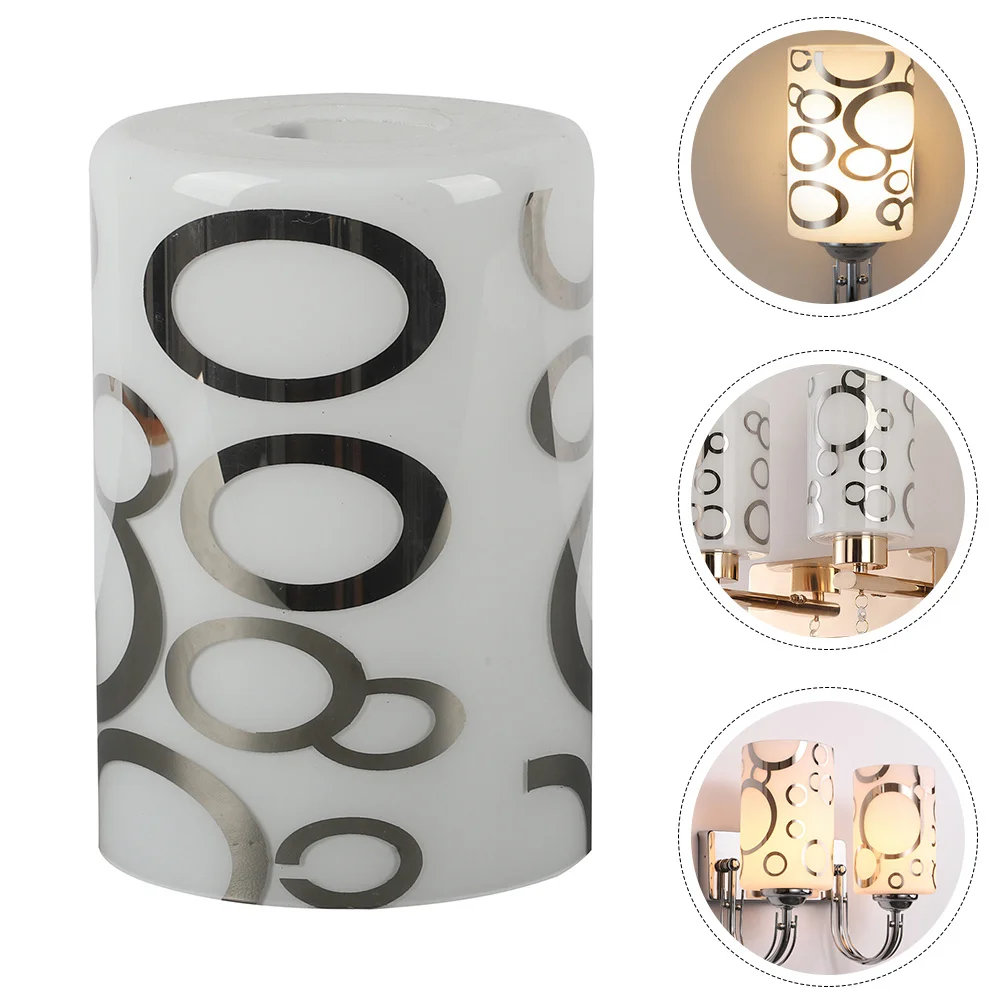 

Glass Lamp Shade Cylinder Pattern Relaxing Tone for Floor Table Pendant Ceiling Wall Sconce Ceiling Fan Fixture Cover