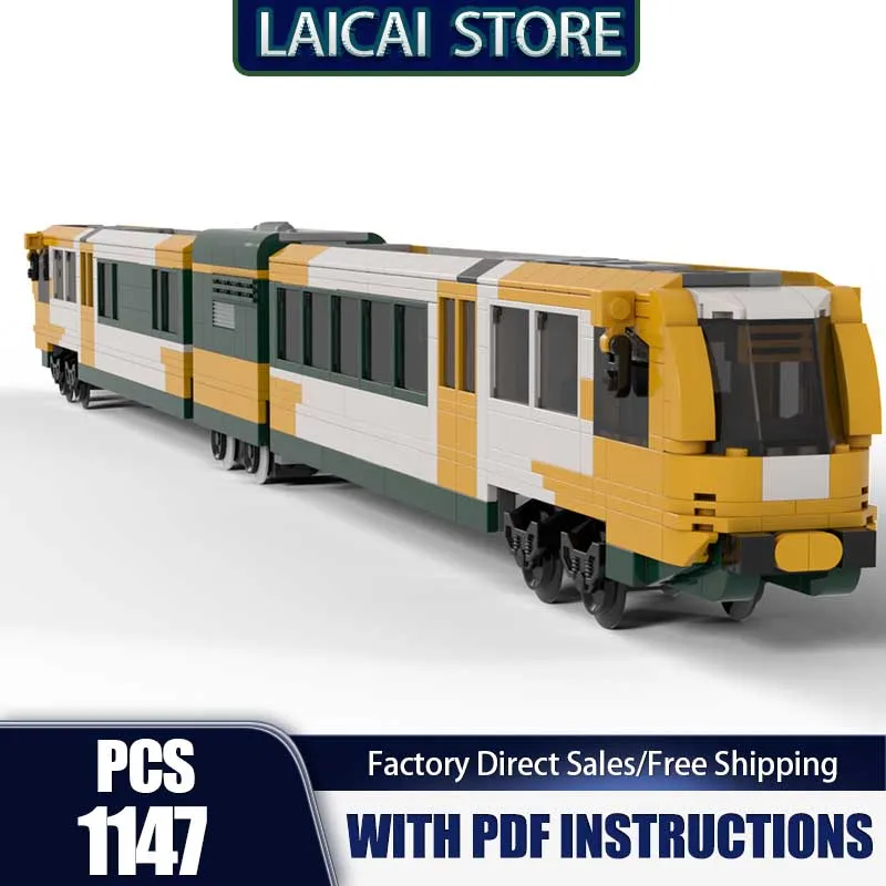 

Модель железнодорожного поезда Moc, строительные кирпичи, Stadler, шарнирная модель железного автомобиля, технология здания, модульный блок, игрушка «сделай сам», подарок на праздник