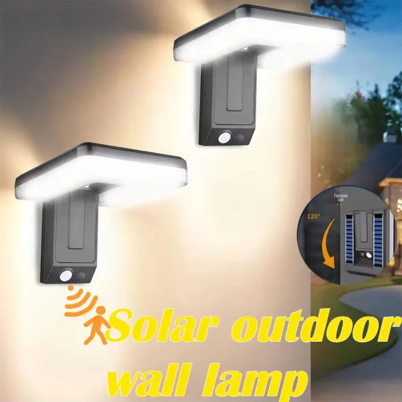 

Solar Powered Motion Sensor Wall Lamp 120° Wide-Angle Illumination 3 Modes LED Solar Light Outdoor Waterproof Path Yard Lighting