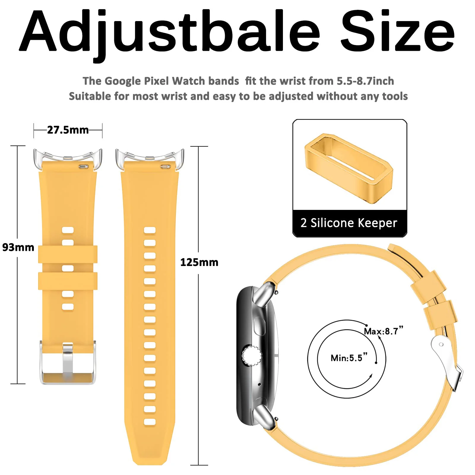 Sport Silicone Strap For Google Pixel Watch 2 band Waterproof Replacement belt wristband bracelet correa for Pixel Watch bands image 6