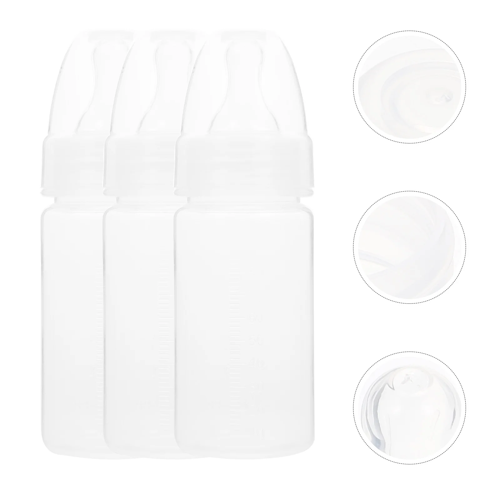 5 Pcs Newborn Formula Bottles Disposable Feeding Baby Portable Milk Powder Supple Teat White Polypropylene Once-off