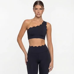 FUBEIKE One Shouder Seamless Backless Sexy Black Yoga Clothes Running Leggings Workout Sports Tights Women's Bras With Chest Pad