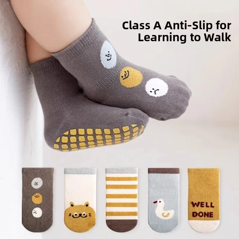 

Children's Mid-Calf Floor Socks Breathable Anti-Slip for Boys And Girls Step-On Socks Indoor Baby Walking Socks Spring Autumn...