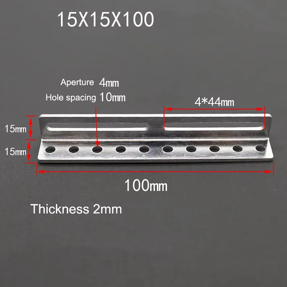 U-Shaped Strip Angle Code Aluminum Alloy Square Plate with Hole Fixed Piece Bottom Plate DIY Toy Model Material Accessories